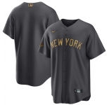Men's New York Yankees Blank Charcoal 2022 All-Star Cool Base Stitched Baseball Jersey