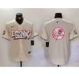 Men's New York Yankees Blank Cream Vapor Limited Stitched Baseball Jerseys