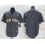 Men's New York Yankees Blank Grey 2022 All Star Stitched Cool Base Nike Jersey
