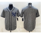 Men's New York Yankees Blank Grey Gridiron Cool Base Stitched Baseball Jersey