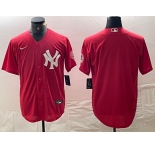 Men's New York Yankees Blank Red Cool Base Stitched Baseball Jerseys