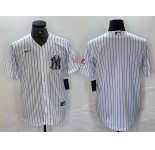 Men's New York Yankees Blank White With Patch 2024 Cool Base Stitched Jersey