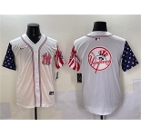 Men's New York Yankees Team Big Logo White American Style Limited Stitched Baseball Jersey