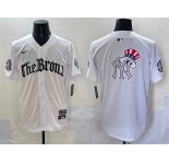 Mens New York Yankees Team Big Logo White 'Gothic Legacy Edition' Vapor Premier Limited Stitched Baseball Jersey