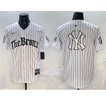 Men's New York Yankees Team Big Logo White Pinstripe 'Gothic Legacy Edition' Vapor Premier Limited Stitched Baseball Jersey