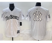 Men's New York Yankees Team Big Logo White Pinstripe 'Gothic Legacy Edition' Vapor Premier Limited Stitched Baseball Jersey