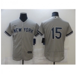 Men's Nike New York Yankees #15 Thurman Munson Grey Road Flex Base Authentic Collection Jersey