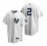 Men's Nike New York Yankees #2 Derek Jeter White 2020 Hall of Fame Induction Stitched Baseball Jersey