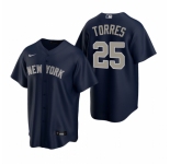 Men's Nike New York Yankees #25 Gleyber Torres Navy Alternate Stitched Baseball Jersey