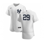 Men's Nike New York Yankees #29 Gio Urshela White Navy Home 2020 Authentic Player Baseball Jersey
