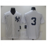 Men's Nike New York Yankees #3 Babe Ruth White Road Flex Base Authentic Collection Jersey