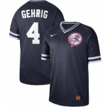 Men's Nike New York Yankees #4 Lou Gehrig Navy Authentic Cooperstown Collection Stitched Baseball Jersey