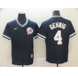 Men's Nike New York Yankees #4 Lou Gehrig Navy Blue M&N MLB Jersey