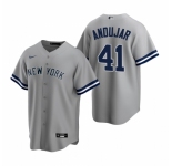 Men's Nike New York Yankees #41 Miguel Andujar Gray Road Stitched Baseball Jersey