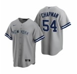 Men's Nike New York Yankees #54 Aroldis Chapman Gray Road Stitched Baseball Jersey
