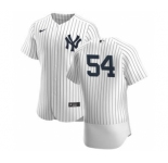Men's Nike New York Yankees #54 Aroldis Chapman White Navy Home 2020 Authentic Player Baseball Jersey