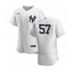 Men's Nike New York Yankees #57 Chad Green White Navy Home 2020 Authentic Player Baseball Jersey