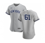 Men's Nike New York Yankees #61 Ben Heller Gray Road 2020 Authentic Player Baseball Jersey