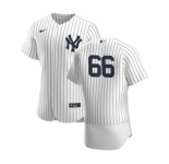 Men's Nike New York Yankees #66 Kyle Higashioka White Navy Home 2020 Authentic Player Baseball Jersey