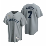 Men's Nike New York Yankees #7 Mickey Mantle Gray Cooperstown Collection Road Stitched Baseball Jersey