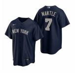 Men's Nike New York Yankees #7 Mickey Mantle Navy Alternate Stitched Baseball Jersey