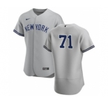 Men's Nike New York Yankees #71 Thairo Estrada Gray Road 2020 Authentic Player Baseball Jersey