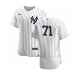 Men's Nike New York Yankees #71 Thairo Estrada White Navy Home 2020 Authentic Player Baseball Jersey