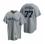 Men's Nike New York Yankees #77 Clint Frazier Gray Cooperstown Collection Road Stitched Baseball Jersey