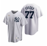 Men's Nike New York Yankees #77 Clint Frazier White Cooperstown Collection Home Stitched Baseball Jersey