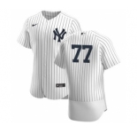 Men's Nike New York Yankees #77 Clint Frazier White Navy Home 2020 Authentic Player Baseball Jersey