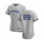Men's Nike New York Yankees #89 Miguel Yajure Gray Road 2020 Authentic Player Baseball Jersey
