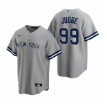Men's Nike New York Yankees #99 Aaron Judge Gray Road Stitched Baseball Jersey