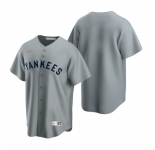 Men's Nike New York Yankees Blank Gray Cooperstown Collection Road Stitched Baseball Jersey