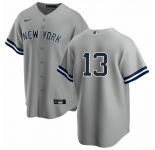 New York Yankees #13 Joey Gallo Men's Nike Gray Road MLB Jersey - No Name