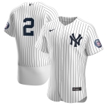New York Yankees #2 Derek Jeter Men's Nike White Navy 2020 Hall of Fame Induction Patch Authentic MLB Jersey