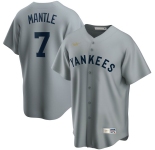 New York Yankees #7 Mickey Mantle Nike Road Cooperstown Collection Player MLB Jersey Gray