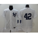 Nike Men's Majestic New York Yankees #42 Mariano Rivera White Home Flexbase Authentic Collection MLB Jersey