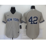 Nike Men's New York Yankees #42 Mariano Rivera Authentic Grey Cool Base Baseball Jersey