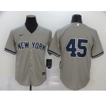 Nike Men's New York Yankees  #45 Gerrit Cole Authentic Grey Cool Base Baseball Jersey