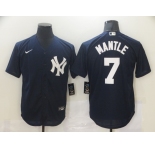 Nike Men's New York Yankees #7 Mickey Mantle Authentic Navy Blue  Cool Base Baseball Jersey