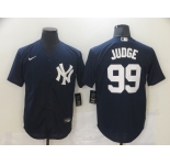 Nike Men's New York Yankees  #99 Aaron Judge Authentic Navy Blue  Cool Base Baseball Jersey