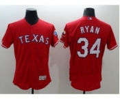 Men Texas Rangers #34 Nolan Ryan Majestic Red Flexbase Authentic Collection Player Jersey