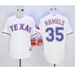 Men Texas Rangers #35 Cole Hamels White Cool Base Stitched MLB Jersey[Hamels]
