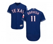 Men's Majestic Texas Rangers #11 Yu Darvish Royal Blue Flexbase Authentic Collection MLB Jersey