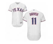 Men's Majestic Texas Rangers #11 Yu Darvish White Flexbase Authentic Collection MLB Jersey