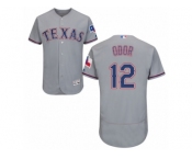 Men's Majestic Texas Rangers #12 Rougned Odor Grey Flexbase Authentic Collection MLB Jersey