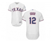 Men's Majestic Texas Rangers #12 Rougned Odor White Flexbase Authentic Collection MLB Jersey