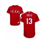 Men's Majestic Texas Rangers #13 Joey Gallo Red Flexbase Authentic Collection MLB Jersey