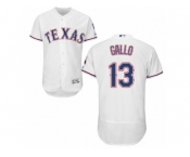Men's Majestic Texas Rangers #13 Joey Gallo White Flexbase Authentic Collection MLB Jersey