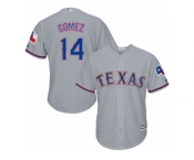 Men's Majestic Texas Rangers #14 Carlos Gomez Replica Grey Road Cool Base MLB Jersey